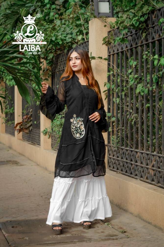 Laiba Am 81 Extra Ordinary Festive Wear Fancy Designer Georgette Top With Bottom Collection